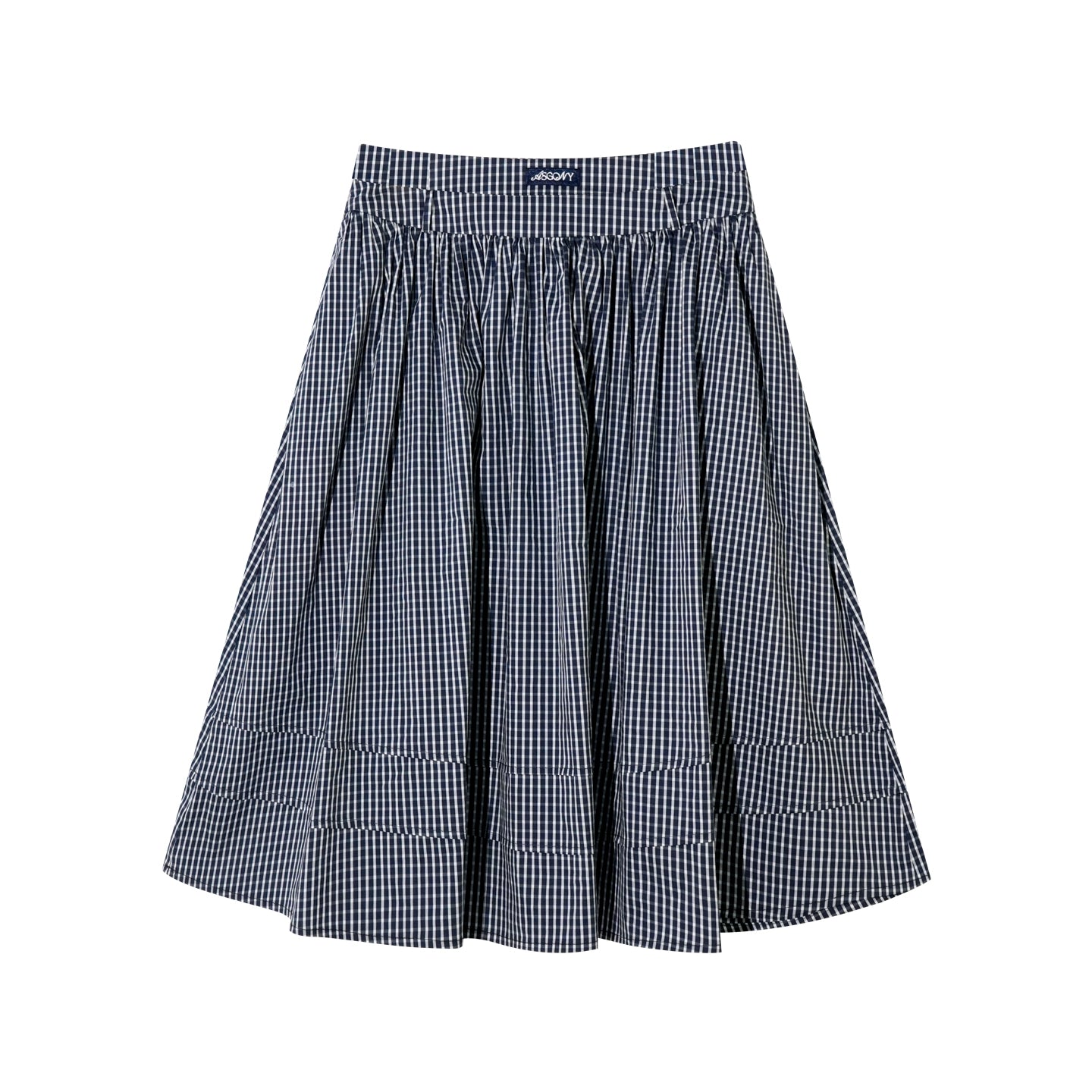Plaid Pleated Mid-Length Skirt