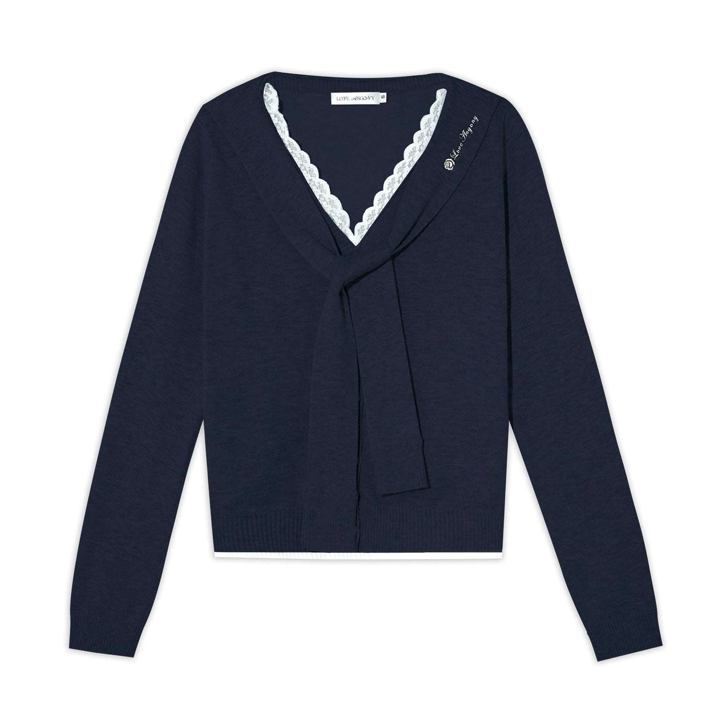 Lace Splicing Strappy Knitted Cardigans