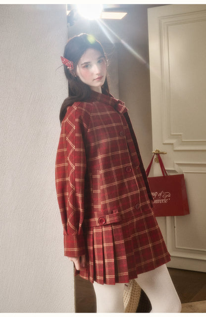 Cosagach Plaid Wool Coat