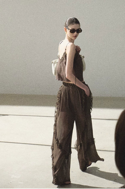 Lyocell Linen Camisole &amp; Relaxed Trousers Set