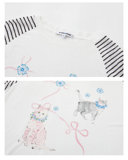 Striped Spliced Sunscreen Cover-up