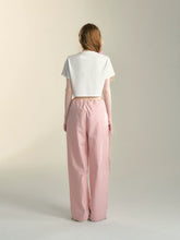 Pink & Grey Bow Tie Drawstring Cargo Pants - CHINASQUAD