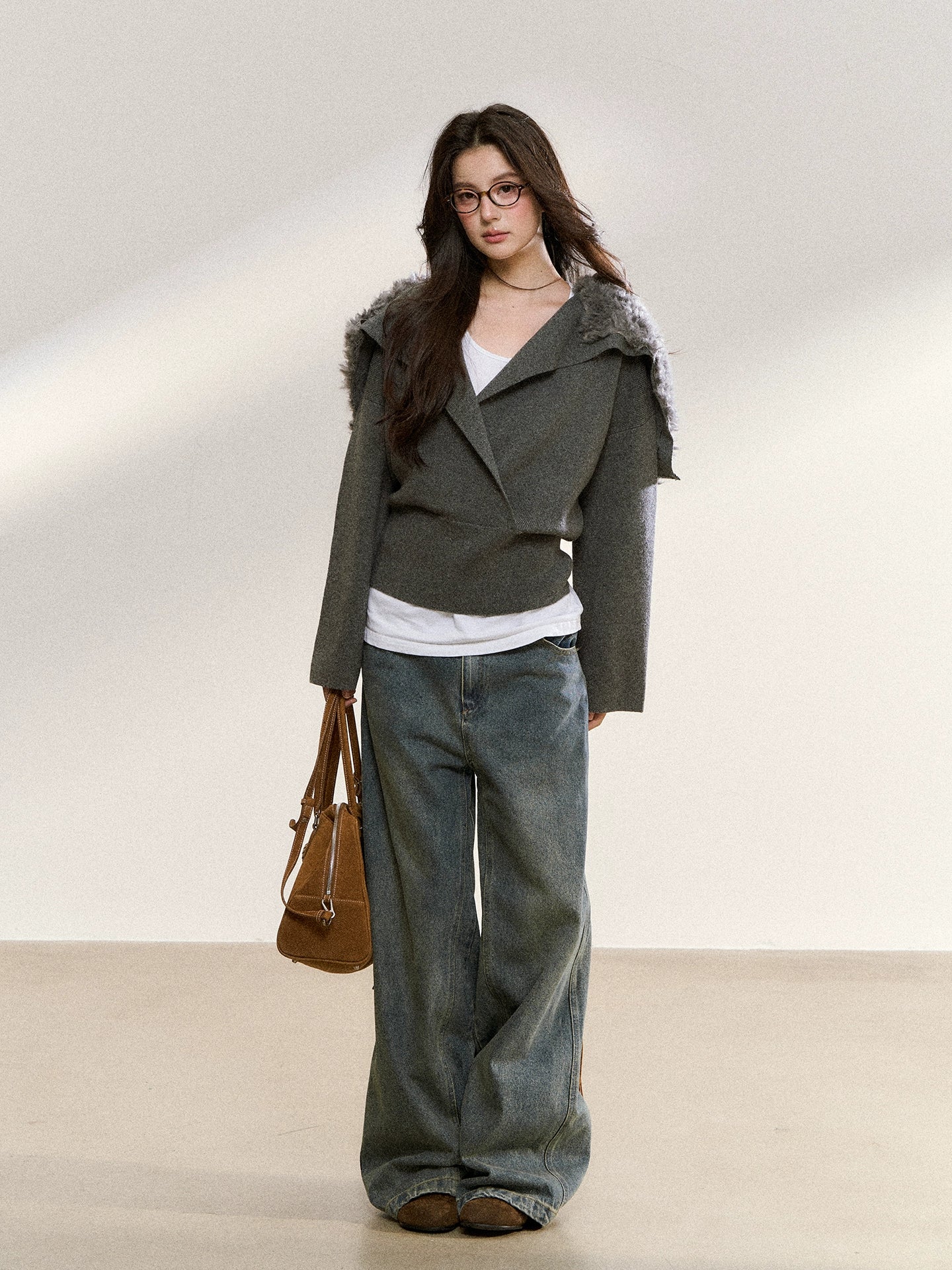 Washed Loose Straight-Leg Jeans