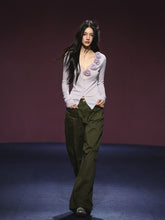Pocket Diamond Stitching Straight-Leg Pants - CHINASQUAD