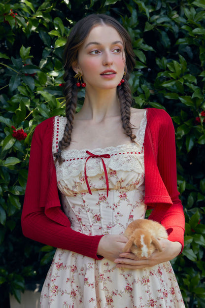 Pastoral Lace Corset Square-Neck Dress