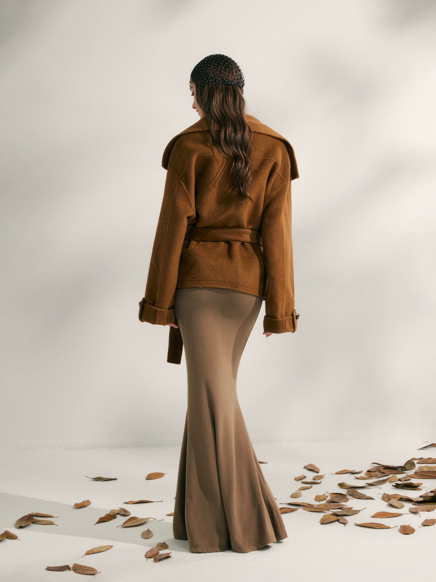 Wool Harmony Double-Faced Short Belted Jacket