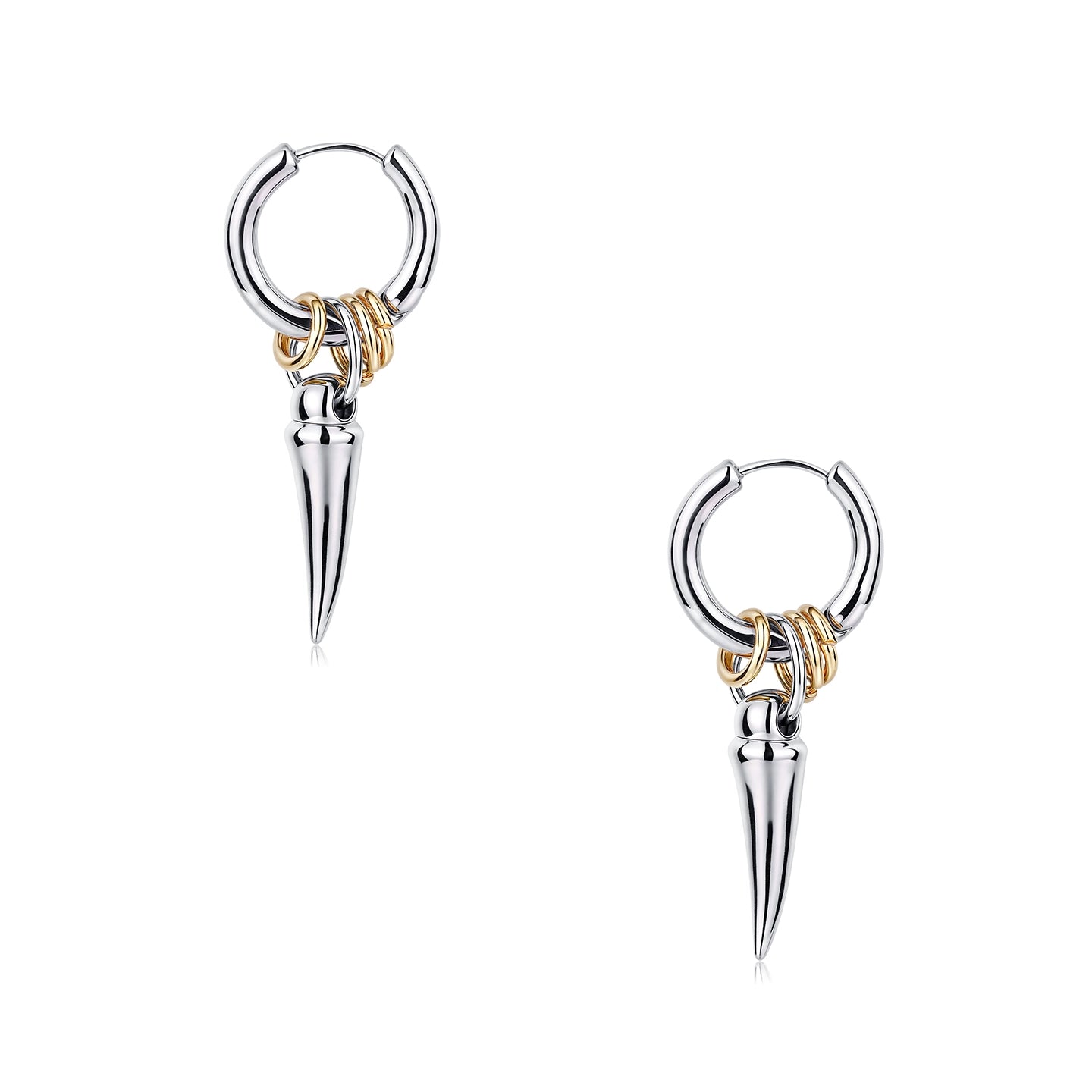 Reshaped Romance Metal Tooth Bone Earrings