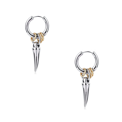 Reshaped Romance Metal Tooth Bone Earrings