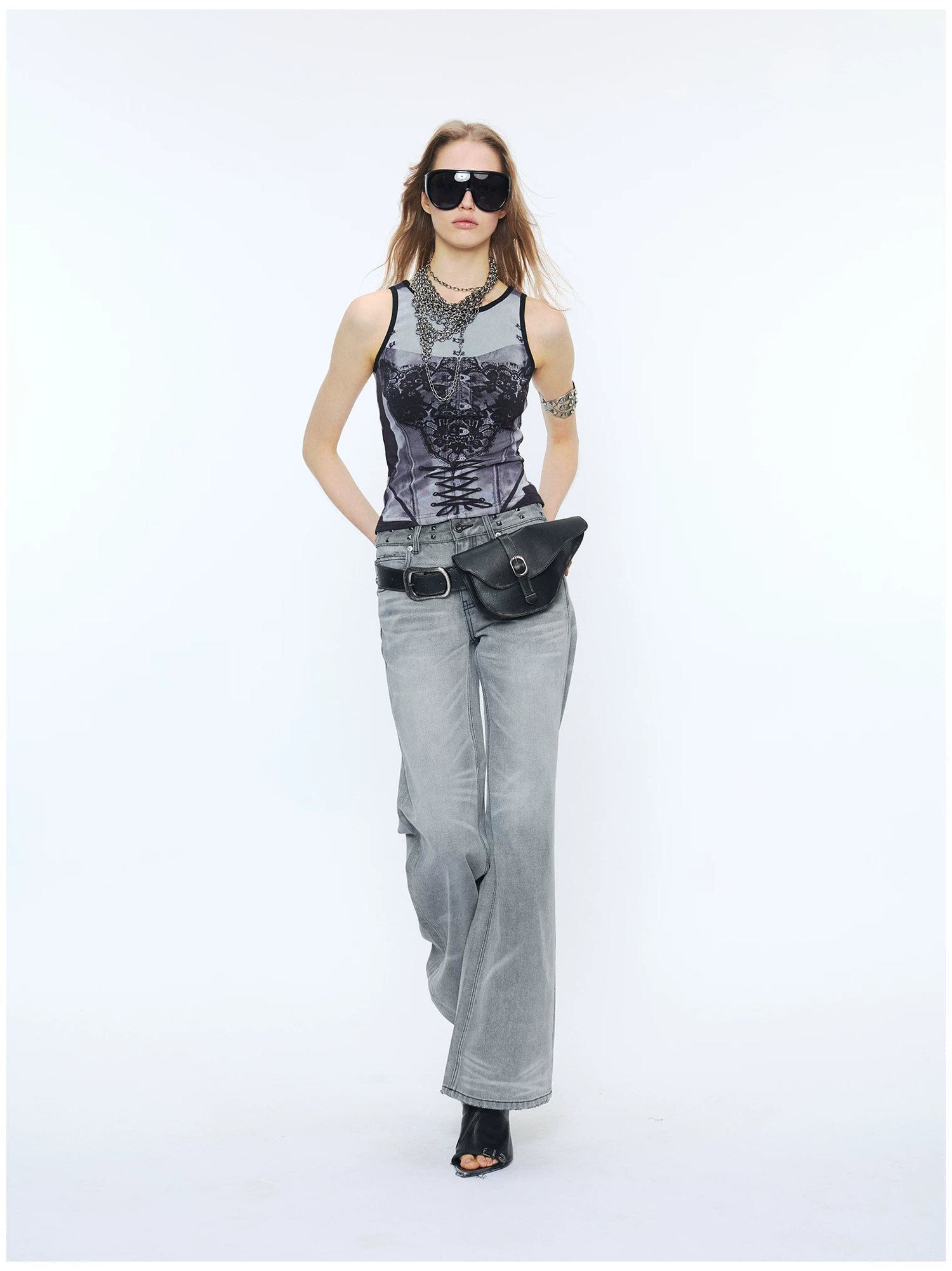 Vintage Detachable Buckle Zip Waist Bag Belt