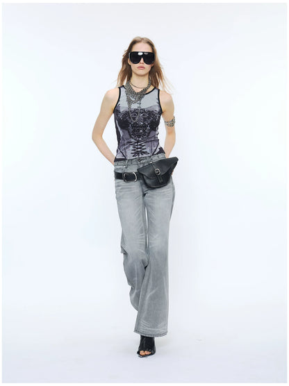 Vintage Detachable Buckle Zip Waist Bag Belt