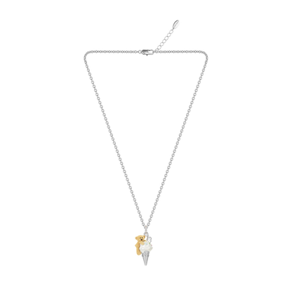 Ice Cream Teddy Vintage Silver Necklace
