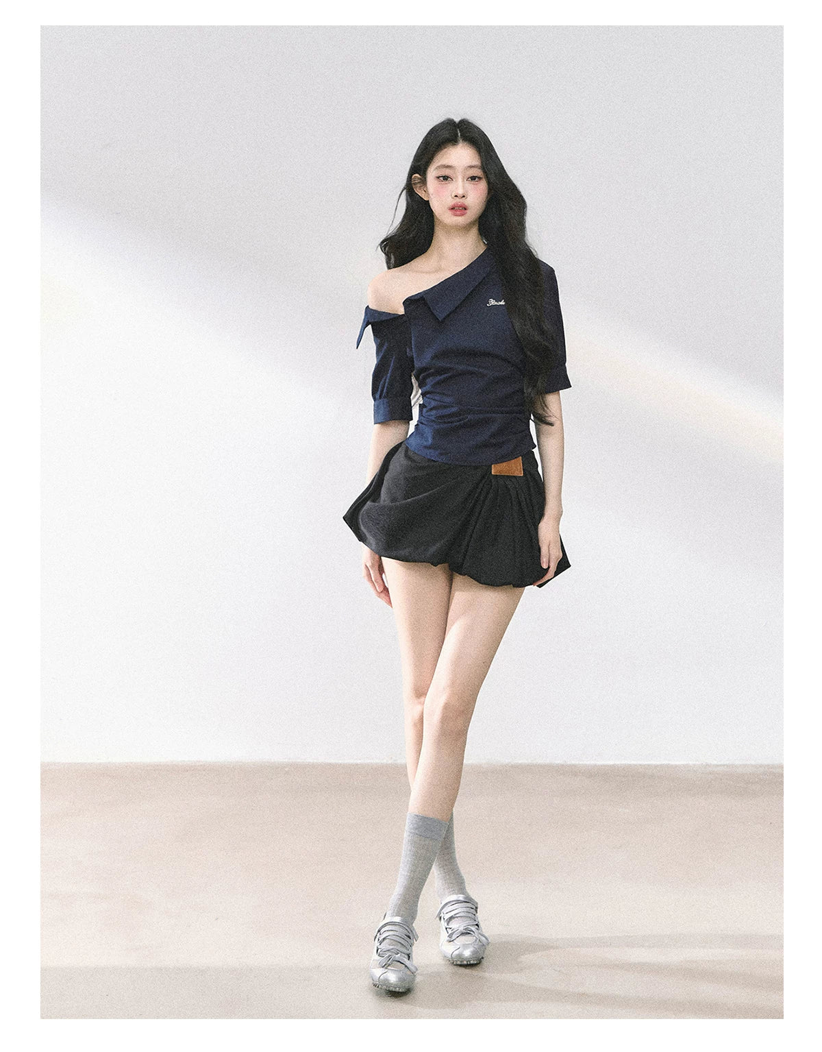 American-Style High-Waist Bubble Mini Skirt