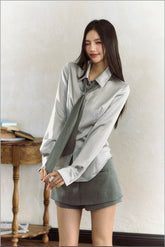 Grey Striped Suit Skort - CHINASQUAD