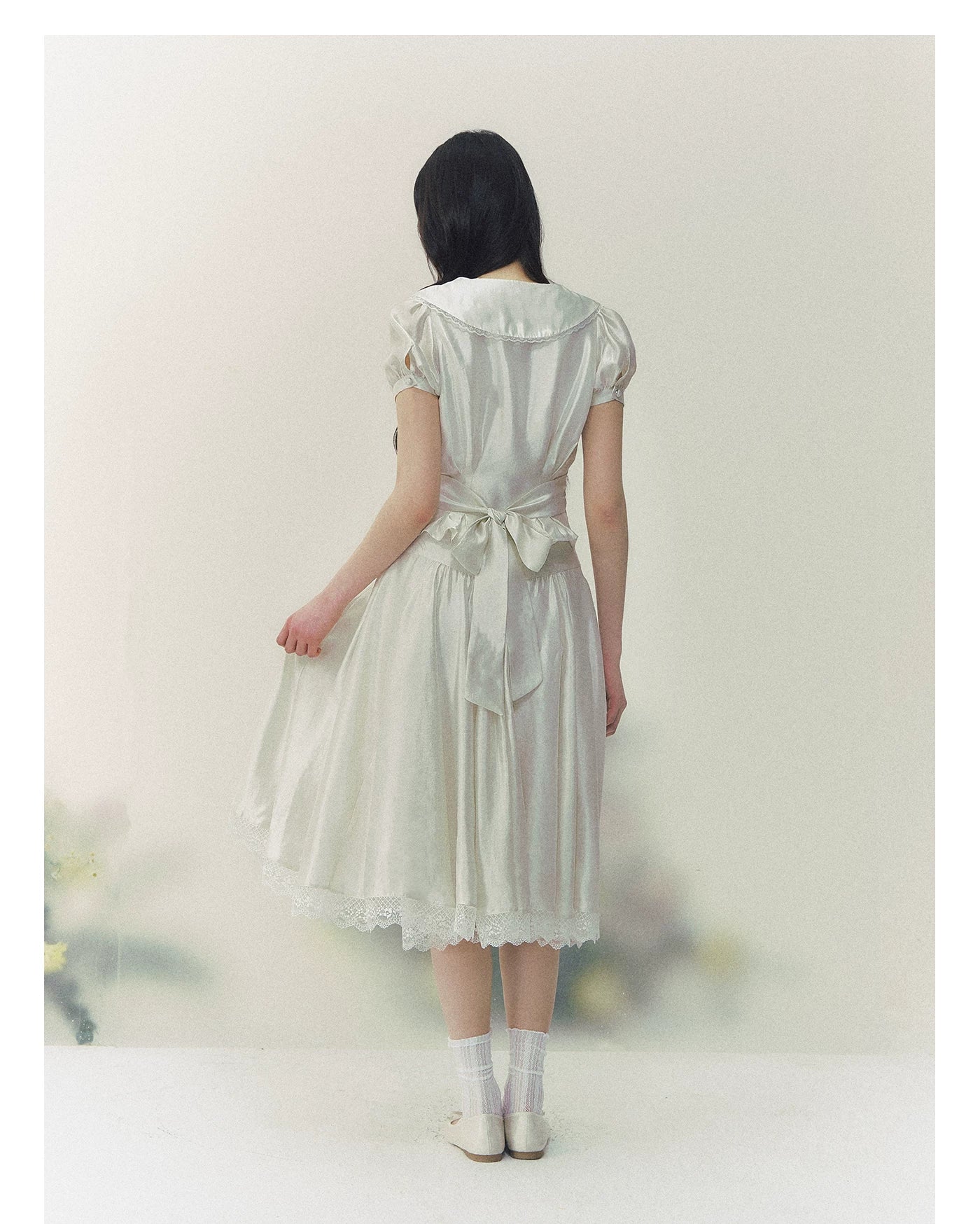 White Tulip Shirt &amp; Midi Skirt Set