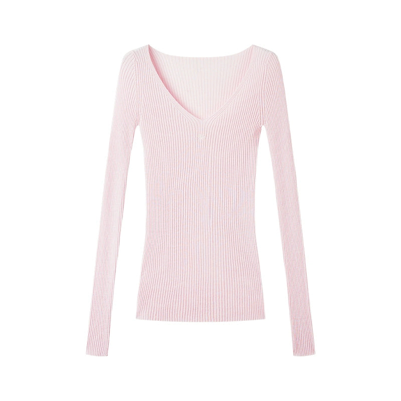 Luna Mercerized Wool V-Neck T-Shirt