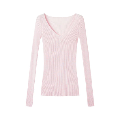 Luna Mercerized Wool V-Neck T-Shirt