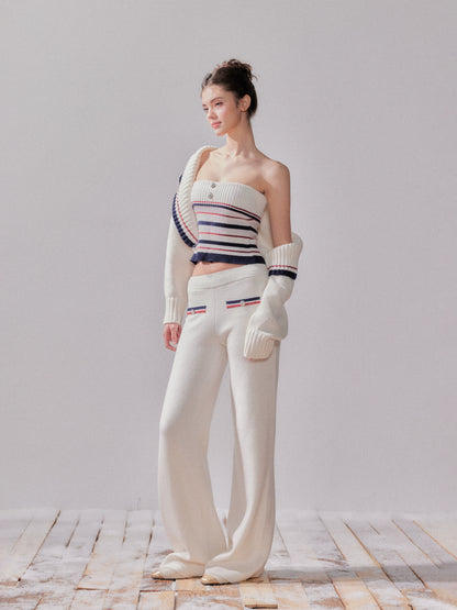 London Stroll Striped Knit Cardigan &amp; Pants Set