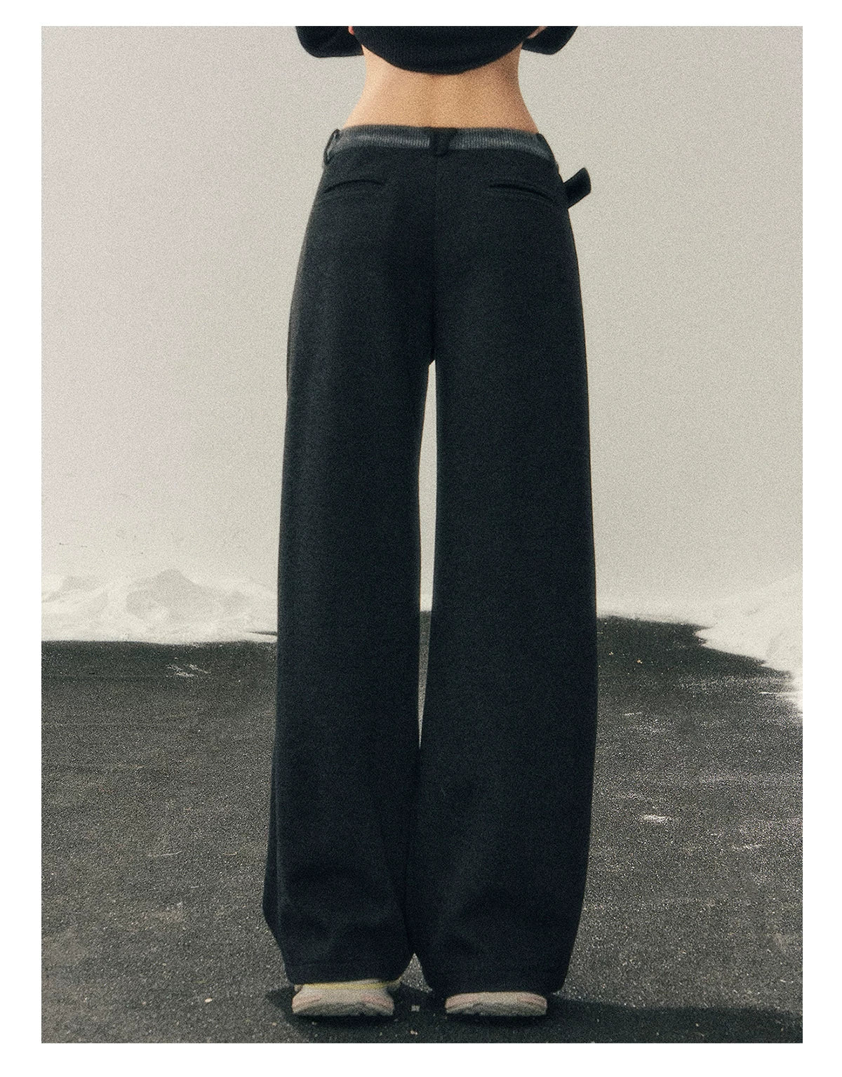 Korean Fleece-Lined Wide-Leg Pants
