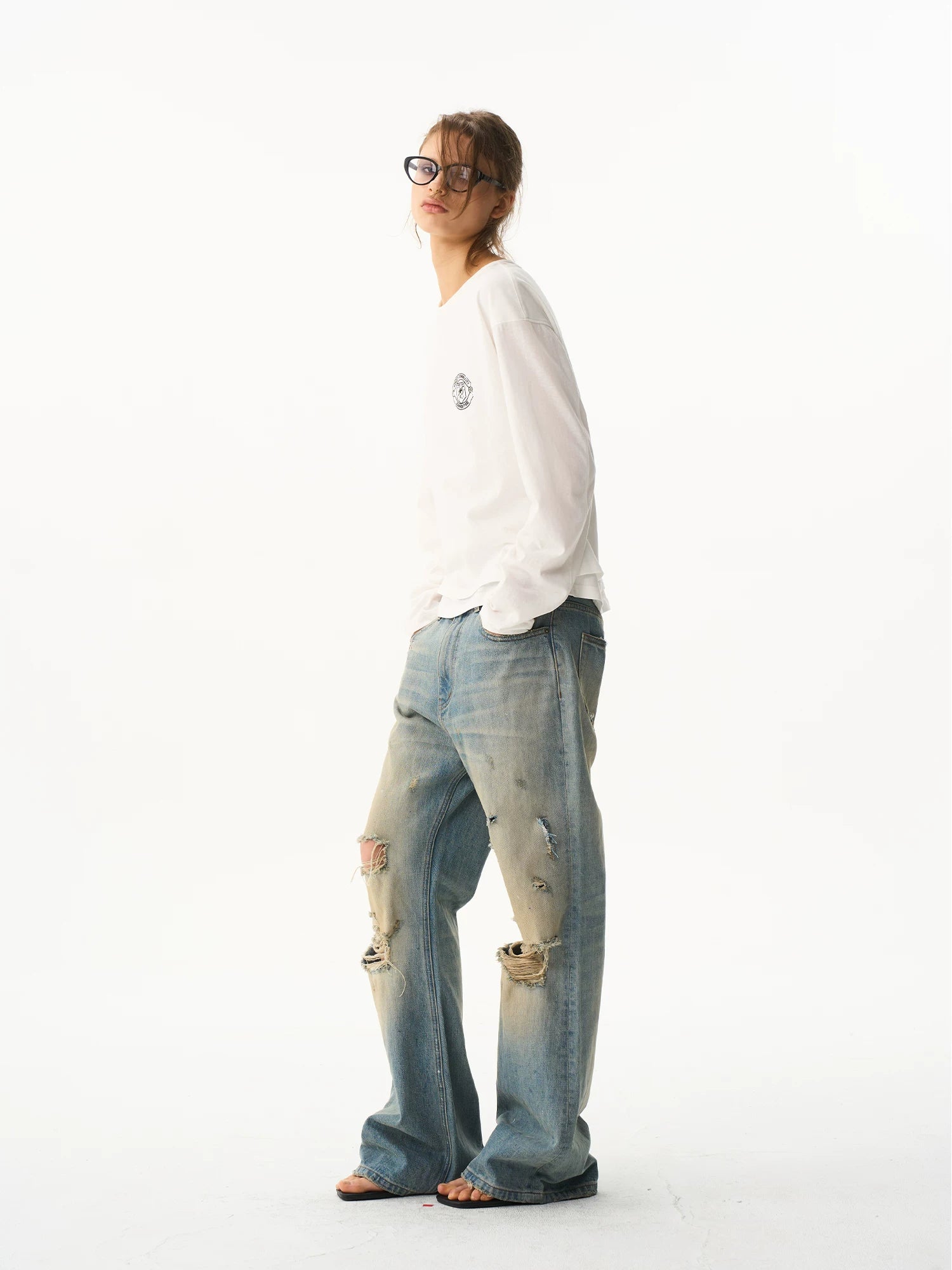 Layered Effect Basic Long Sleeve T-Shirt