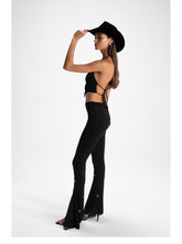 Black Rose Rhinestones Top & Pants Set - CHINASQUAD