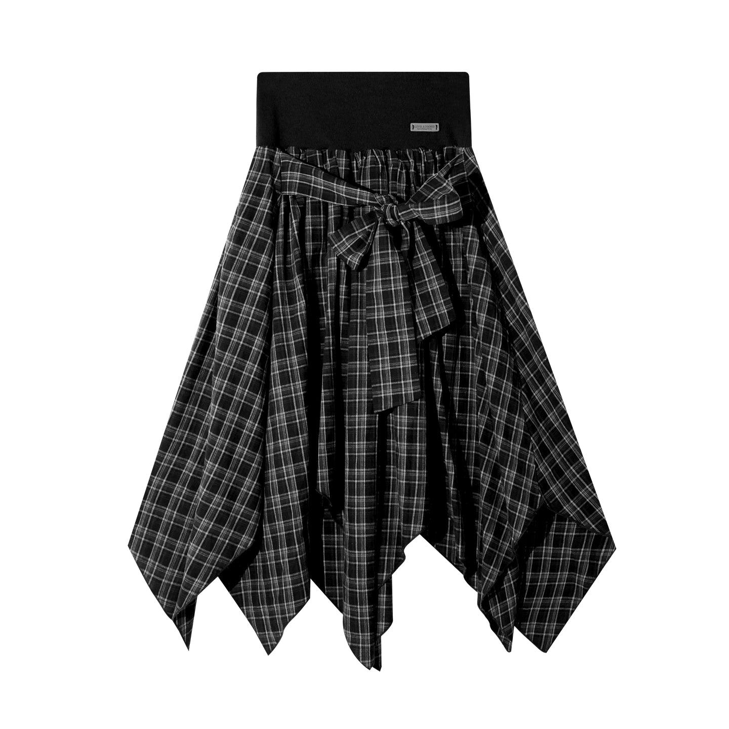 Irregular Hem Plaid Skirt