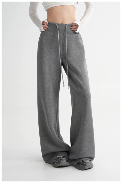 High-Waisted Knit Wide-Leg Trousers