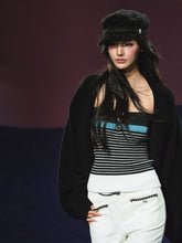Colorblock Bustier Top & Relaxed Wool-Blend Knit Cardigan Set - CHINASQUAD