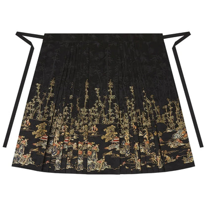 (Final Sale) "墨白·竹下听澜" Modern-style Hanfu Set