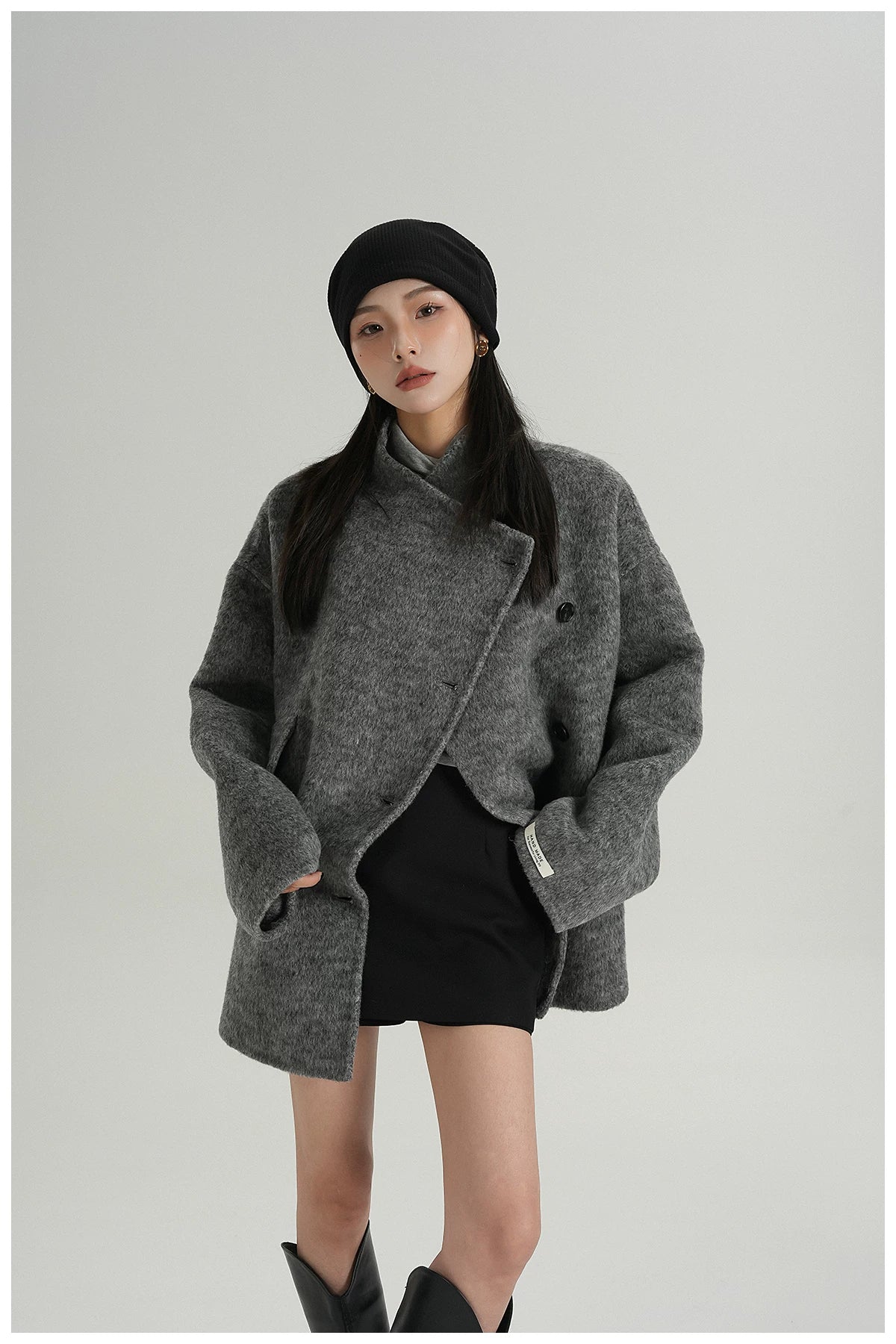 Double-Faced Wool Cape Jacket