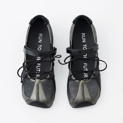 Embroidered Leather Mary Jane Ballet Flats
