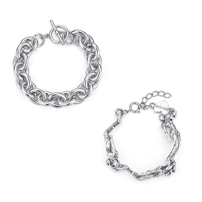 Silver Reshaped Romance Vintage Mermaid Link Bracelet