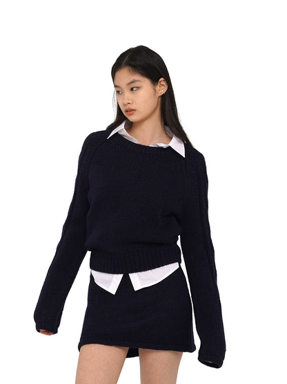 Pullover Raglan Sleeve Sweater Set