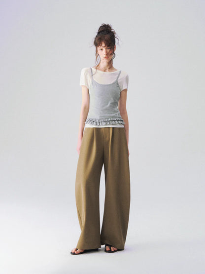 Relaxed Tailored Wide-Leg Trousers