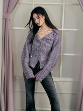 Purple Shawl Collar Knit Jacket - CHINASQUAD