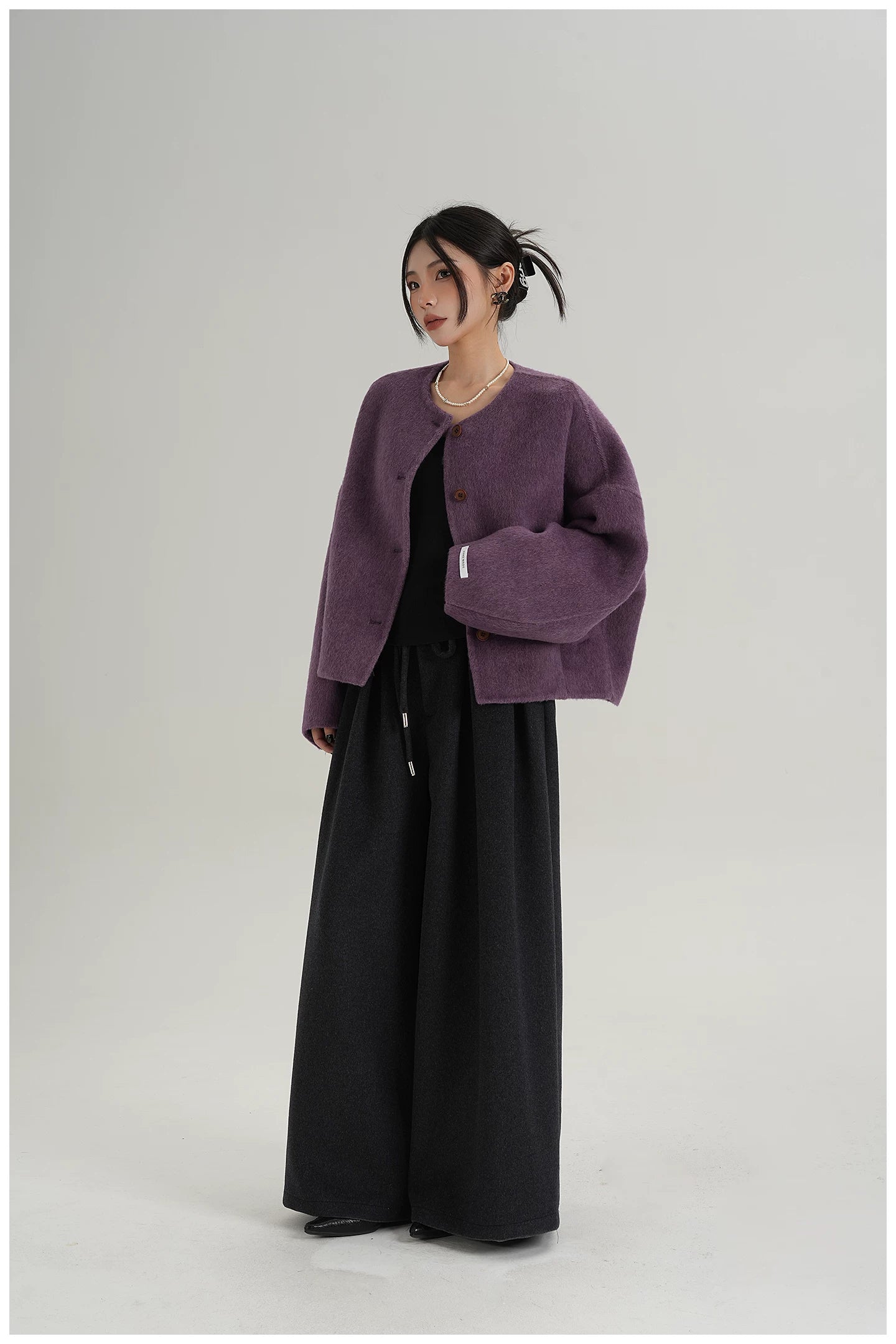 Relaxed-Fit Cropped Double-Faced Wool Jacket