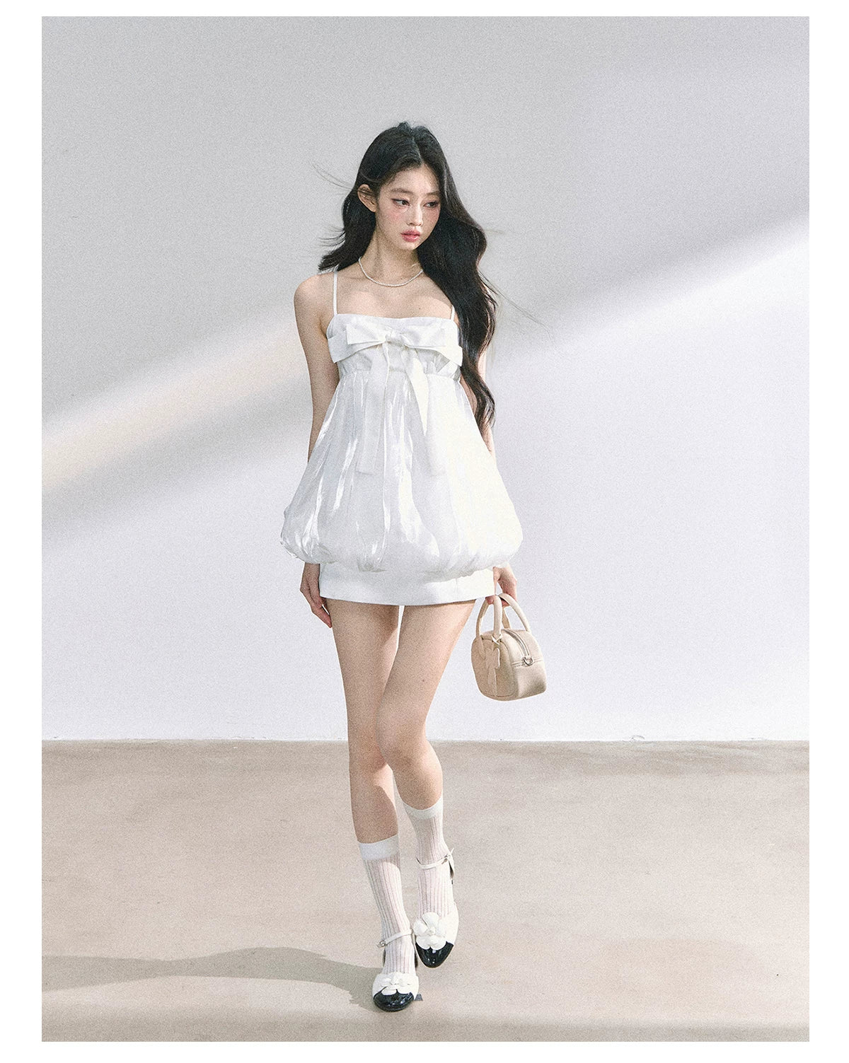 Puff Blossom Off-Shoulder Mini Dress