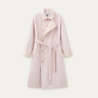 Berlin Avenue Wool Check Scarf Coat