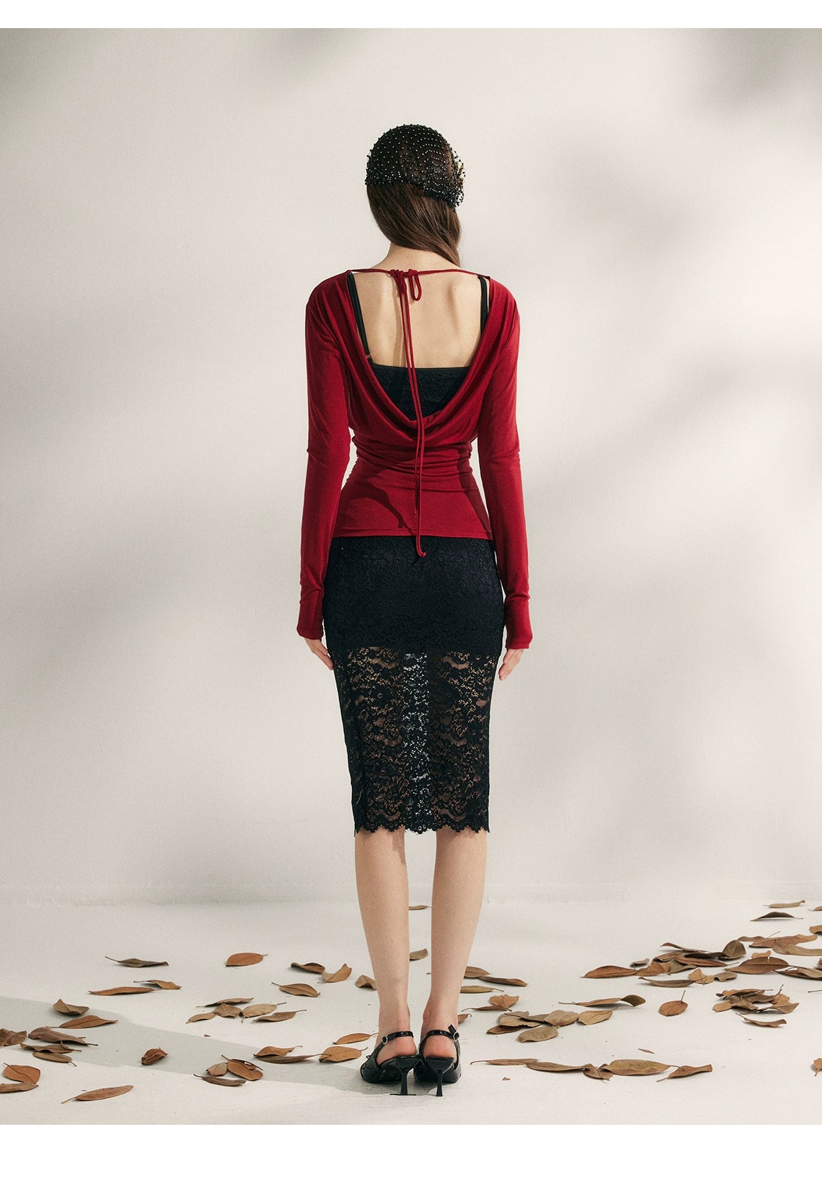 Embroidered Lace Fishtail Dress
