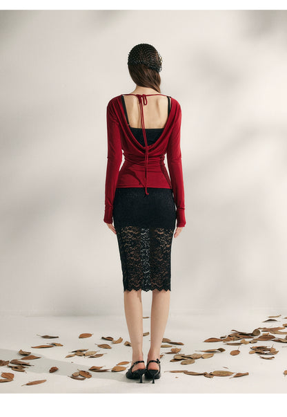 Embroidered Lace Fishtail Dress