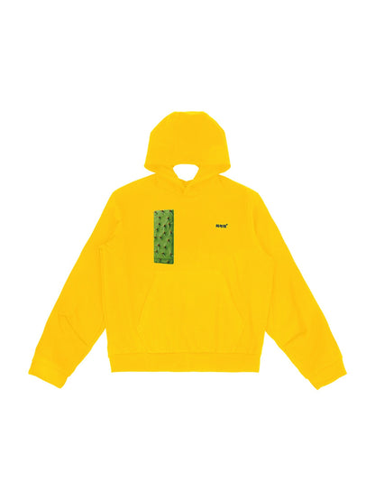 Yellow Reversible Printed Loose Hoodie