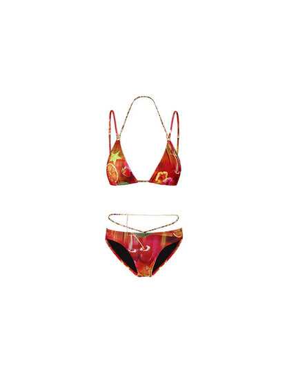 &quot;Summer Fruit&quot; Dopamine Print Bikini Set - CHINASQUAD