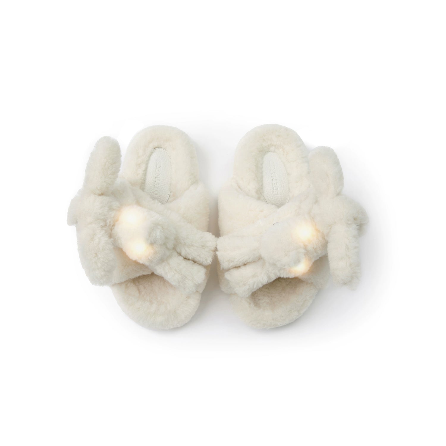 Glow Teddy Cross-Strap Platform Slippers