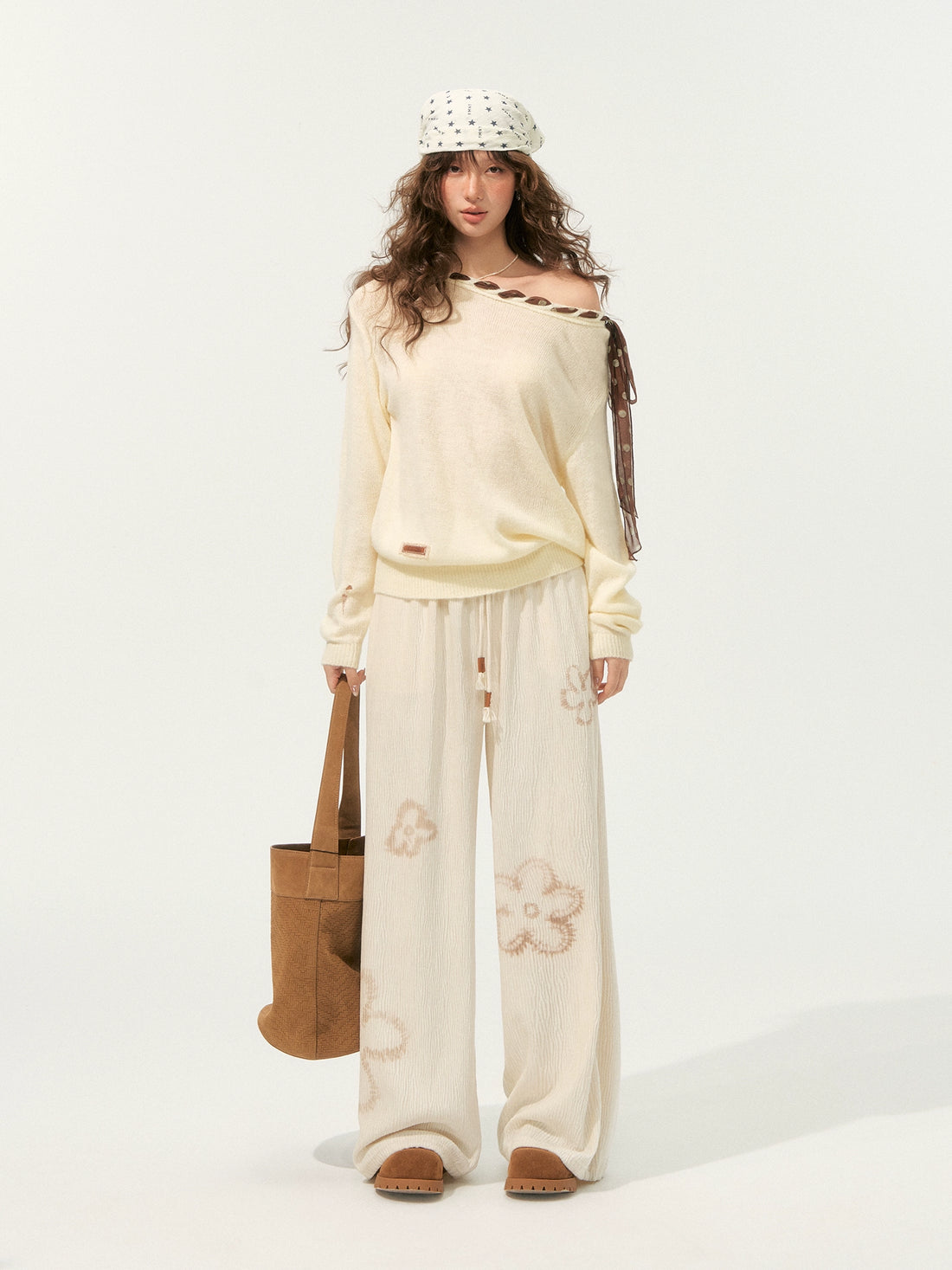 Floral Pleated Drawstring Pants - CHINASQUAD