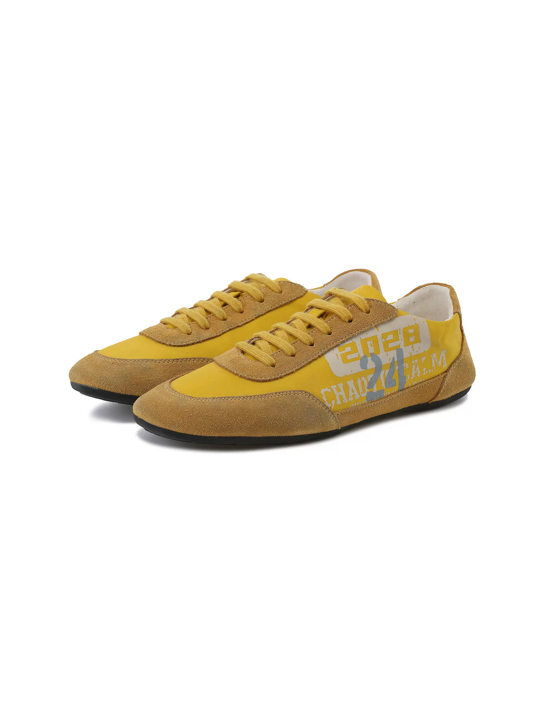 Leopard-Panel Low-Top German Trainer Sneakers