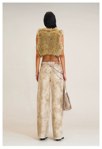 Wild Diamond Handcrafted Wide-Leg Denim Pants