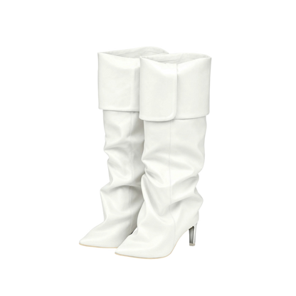 Slouch-Stiefel mit spitzer Zehenpartie