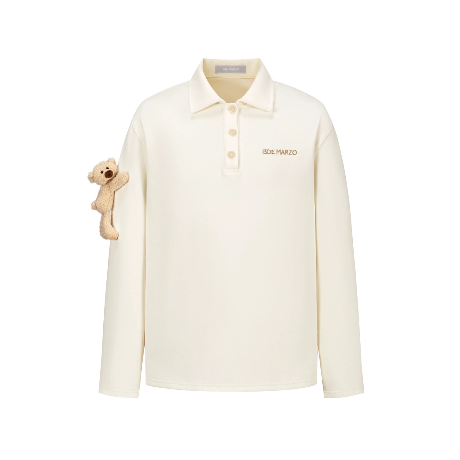 Polo-Collar Long-Sleeve T-Shirt