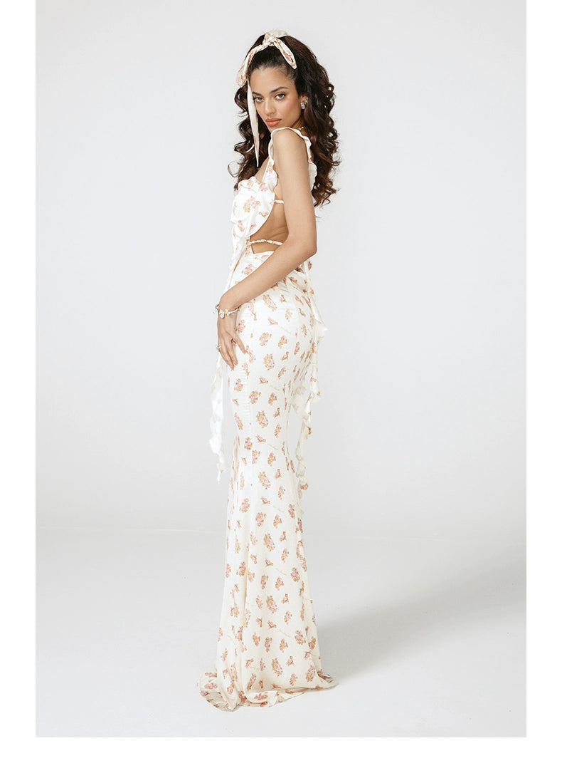 Backless Spaghetti Strap Maxi Dress - CHINASQUAD