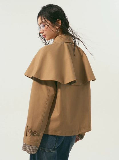 Detachable Cape Quilted Padded Jacket