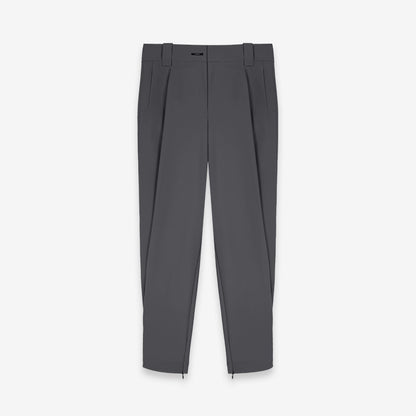 Black &amp; Gray Pleated Tapered Trousers - CHINASQUAD